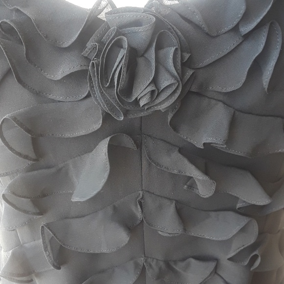 NWT KAY UNGER 100% silk black tiered dress size 12 - Picture 2 of 8